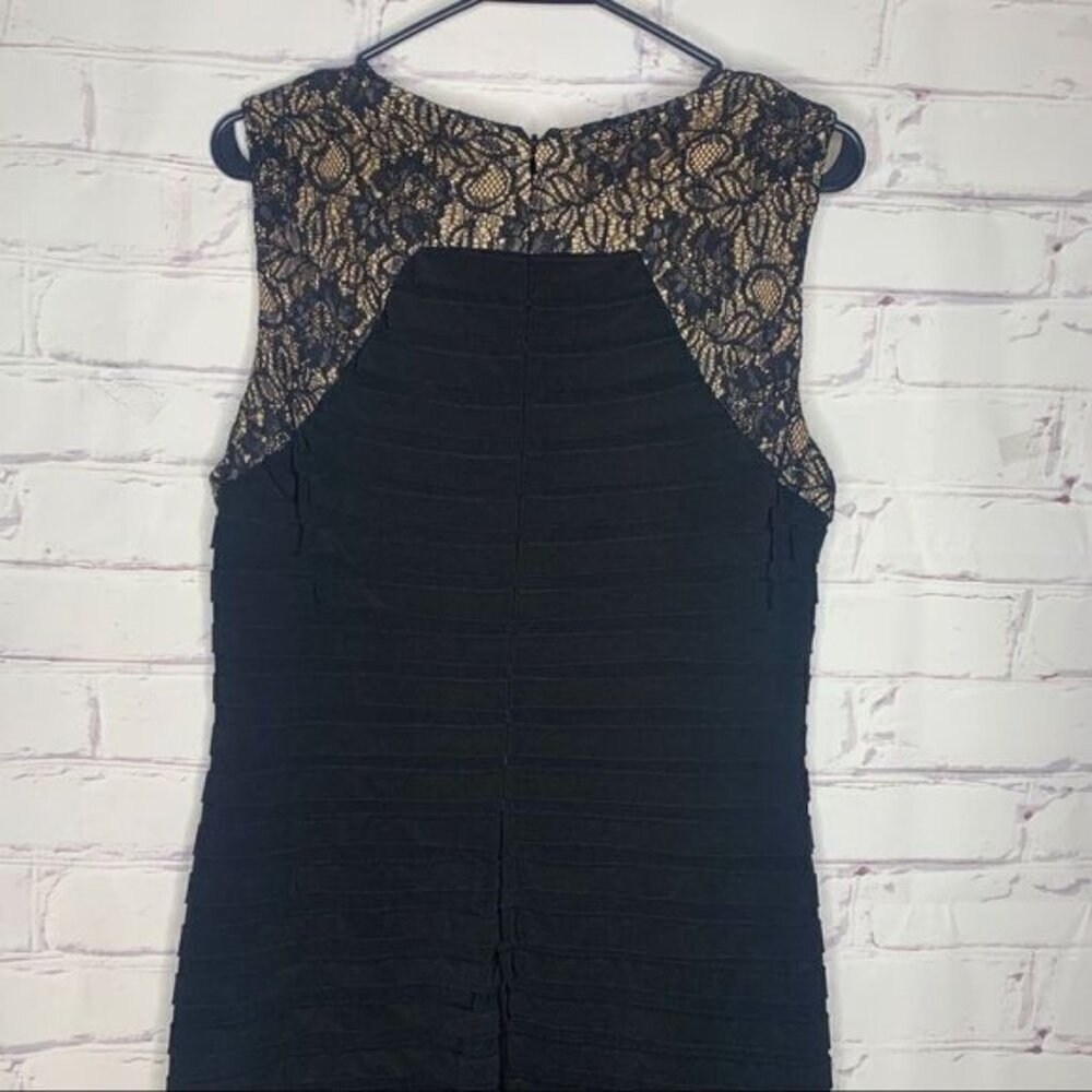 Adrianna Papell Size 10 Black Lacedress - image 4